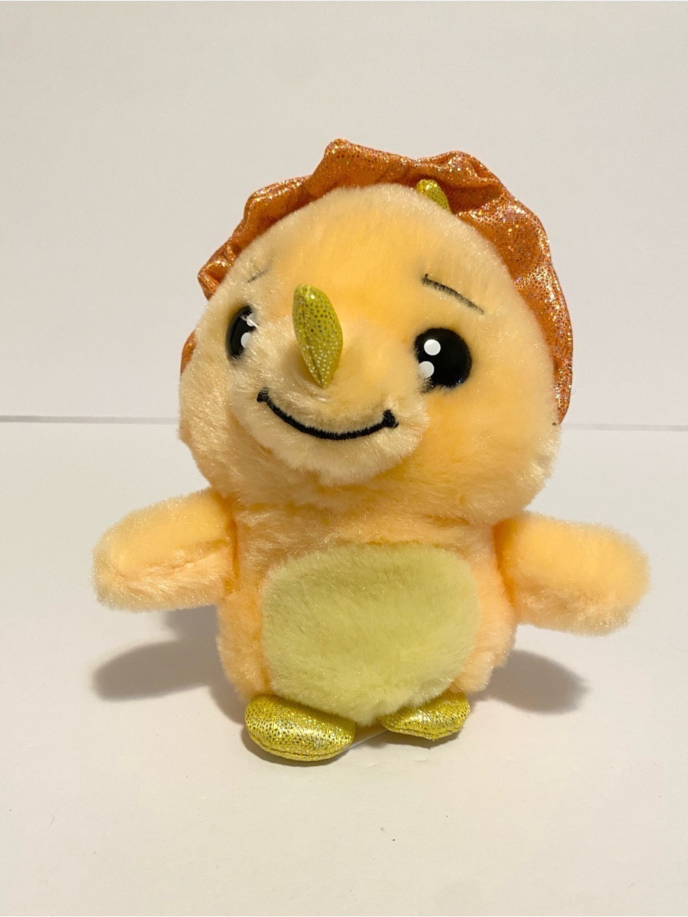 Russ Lil Peepers Mini Plush Toy Orangr Dinosaur Stuffed Animal Dino Small 4”